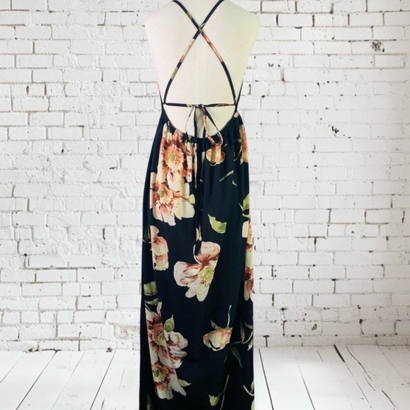 Black Floral Maxi Dress Large - Picture 5 of 9